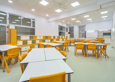 Muebles y almacenaje fenólico en escuelas
