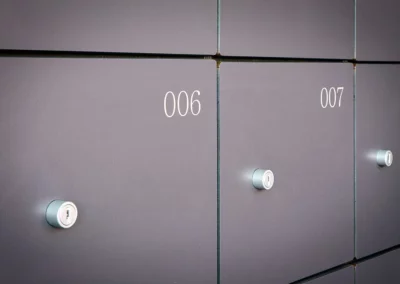 Detalle de taquillas para consigna con llave 2