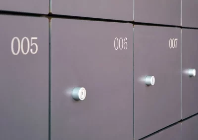 Detalle de taquillas para consigna con llave