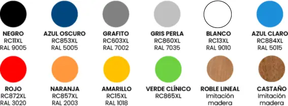 Opciones colores taquillas fenolicas